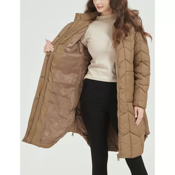Bellivera Puffer Jacket Women,Lightweight Padding Bubble Hooded Coat with Fur Collar Warmth Outerwear