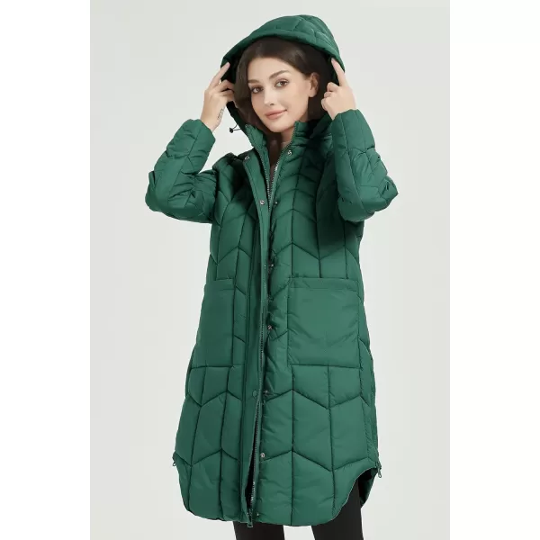 Bellivera Puffer Jacket Women,Lightweight Padding Bubble Hooded Coat with Fur Collar Warmth Outerwear