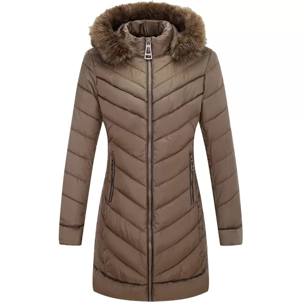 Bellivera Puffer Jacket Women,Lightweight Padding Bubble Hooded Coat with Fur Collar Warmth Outerwear