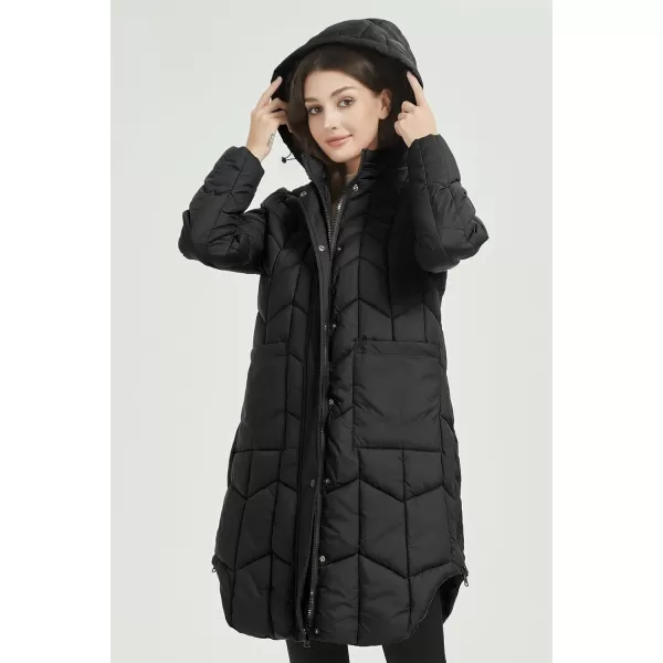 Bellivera Puffer Jacket Women,Lightweight Padding Bubble Hooded Coat with Fur Collar Warmth Outerwear