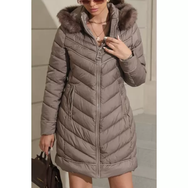 Bellivera Puffer Jacket Women,Lightweight Padding Bubble Hooded Coat with Fur Collar Warmth Outerwear