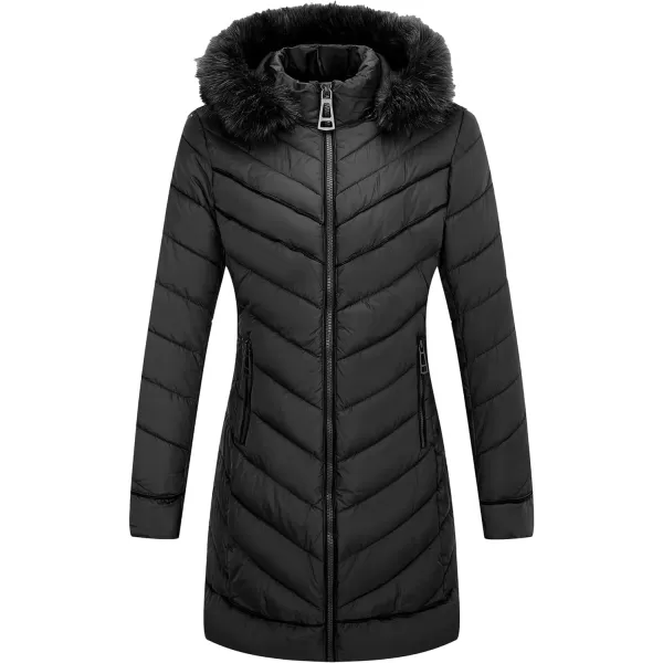 Bellivera Puffer Jacket Women,Lightweight Padding Bubble Hooded Coat with Fur Collar Warmth Outerwear