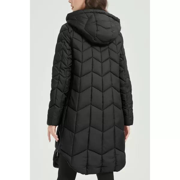 Bellivera Puffer Jacket Women,Lightweight Padding Bubble Hooded Coat with Fur Collar Warmth Outerwear