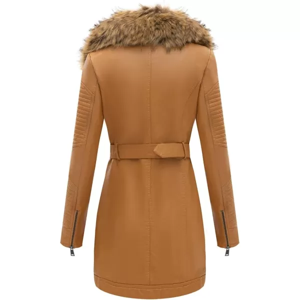 Bellivera Women Faux Suede Leather Jacket Motorcycle Biker Sherpa-Lined Coat with Detachable Fur Collar