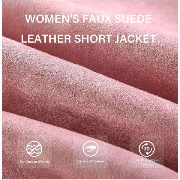 Bellivera Women Faux Suede Leather Jacket Motorcycle Biker Sherpa-Lined Coat with Detachable Fur Collar