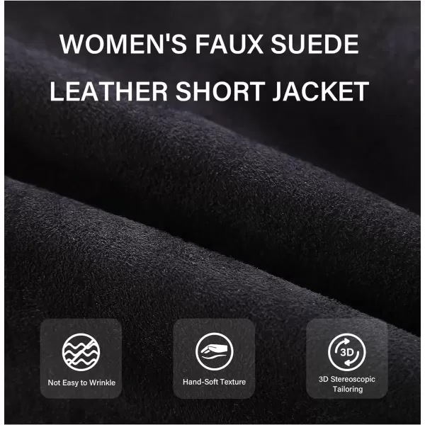 Bellivera Women Faux Suede Leather Jacket Motorcycle Biker Sherpa-Lined Coat with Detachable Fur Collar