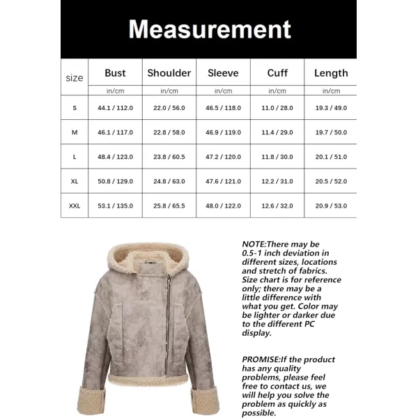 Bellivera Women Faux Suede Leather Jacket Motorcycle Biker Sherpa-Lined Coat with Detachable Fur Collar