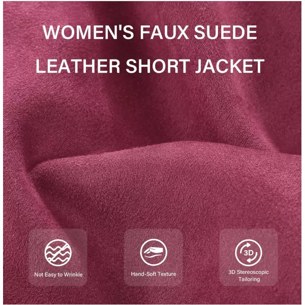 Bellivera Women Faux Suede Leather Jacket Motorcycle Biker Sherpa-Lined Coat with Detachable Fur Collar