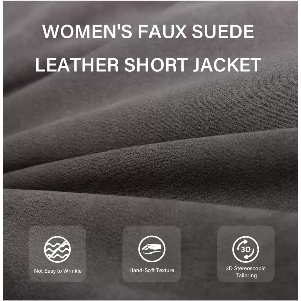 Bellivera Women Faux Suede Leather Jacket Motorcycle Biker Sherpa-Lined Coat with Detachable Fur Collar