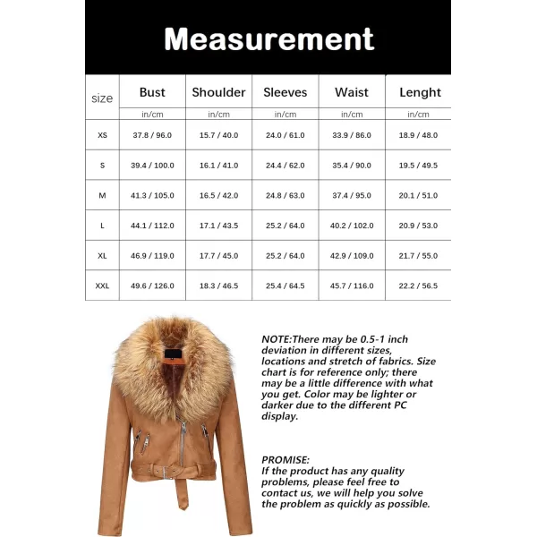Bellivera Women Faux Suede Leather Jacket Motorcycle Biker Sherpa-Lined Coat with Detachable Fur Collar