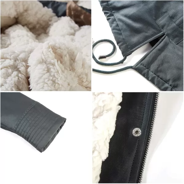 Bellivera Women Twill Parka Jacket, Winter Fashion Warm Long Hood Coat with Faux Fur Collar
