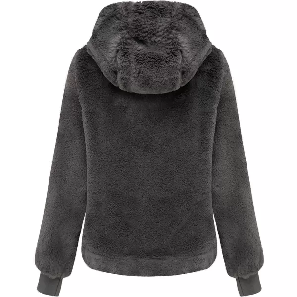 Bellivera Women's Faux Fur Coat Shearling Fluffy Fuzzy Shaggy Hood Sherpa-Lined Fleece Jacket