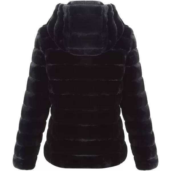 Bellivera Women's Faux Fur Coat Shearling Fluffy Fuzzy Shaggy Hood Sherpa-Lined Fleece Jacket