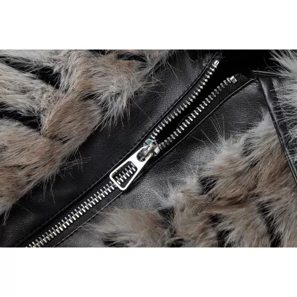 Bellivera Women's Faux Fur Coat Shearling Fluffy Fuzzy Shaggy Hood Sherpa-Lined Fleece Jacket