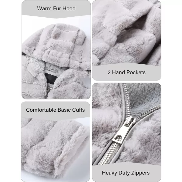 Bellivera Women's Faux Fur Coat Shearling Fluffy Fuzzy Shaggy Hood Sherpa-Lined Fleece Jacket