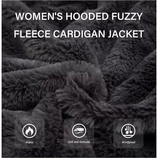 Bellivera Women's Faux Fur Coat Shearling Fluffy Fuzzy Shaggy Hood Sherpa-Lined Fleece Jacket