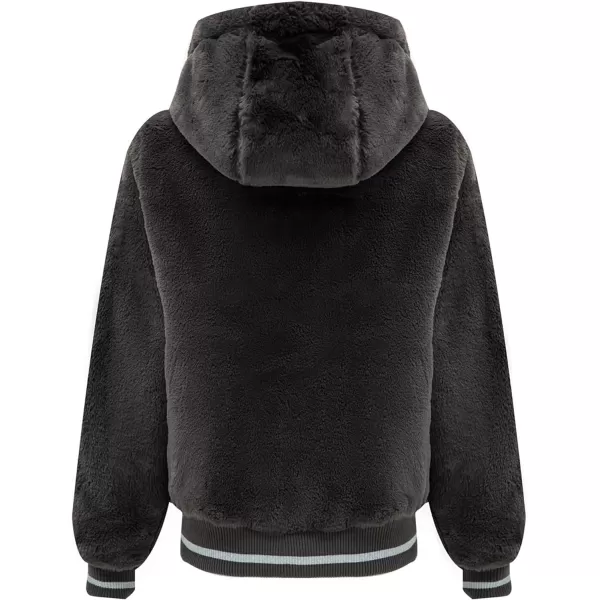 Bellivera Women's Faux Fur Coat Shearling Fluffy Fuzzy Shaggy Hood Sherpa-Lined Fleece Jacket
