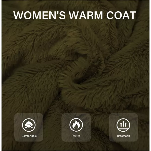 Bellivera Women's Faux Fur Coat Shearling Fluffy Fuzzy Shaggy Hood Sherpa-Lined Fleece Jacket