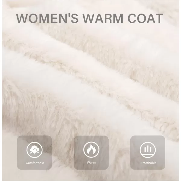 Bellivera Women's Faux Fur Coat Shearling Fluffy Fuzzy Shaggy Hood Sherpa-Lined Fleece Jacket