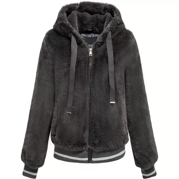 Bellivera Women's Faux Fur Coat Shearling Fluffy Fuzzy Shaggy Hood Sherpa-Lined Fleece Jacket