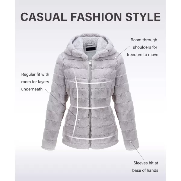 Bellivera Women's Faux Fur Coat Shearling Fluffy Fuzzy Shaggy Hood Sherpa-Lined Fleece Jacket