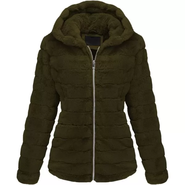 Bellivera Women's Faux Fur Coat Shearling Fluffy Fuzzy Shaggy Hood Sherpa-Lined Fleece Jacket