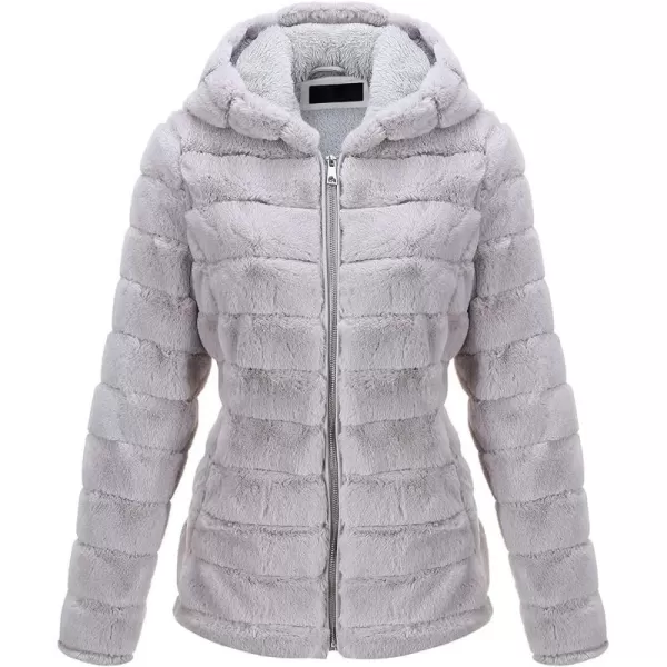 Bellivera Women's Faux Fur Coat Shearling Fluffy Fuzzy Shaggy Hood Sherpa-Lined Fleece Jacket