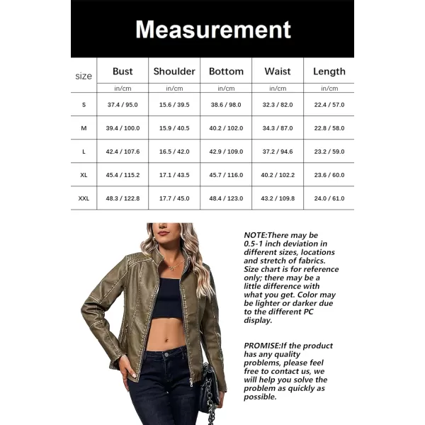 Bellivera Faux Leather Jacket Women Motorcycle Zipper Bomber PU Bike Coat with Pockets