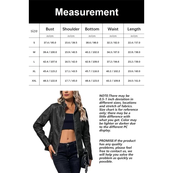 Bellivera Faux Leather Jacket Women Motorcycle Zipper Bomber PU Bike Coat with Pockets