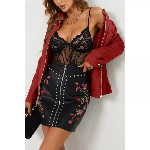 Bellivera Faux Leather Jacket Women Motorcycle Zipper Bomber PU Bike Coat with Pockets