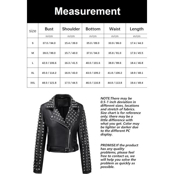 Bellivera Faux Leather Jacket for Women Studded Rivet Floral Moto Biker Short Lapel Coat