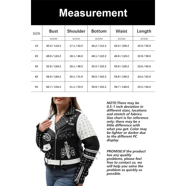 Bellivera Faux Leather Jacket for Women Studded Rivet Floral Moto Biker Short Lapel Coat