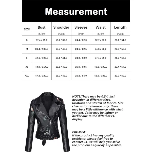 Bellivera Faux Leather Jacket for Women Studded Rivet Floral Moto Biker Short Lapel Coat