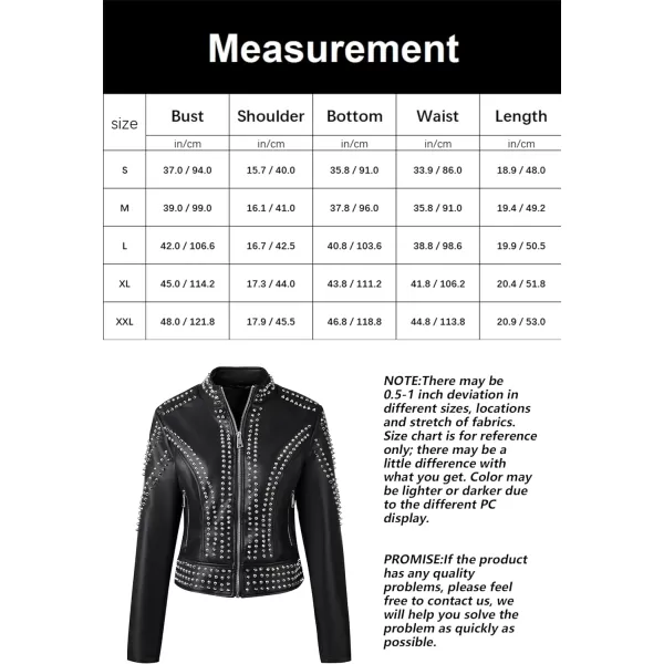 Bellivera Faux Leather Jacket for Women Studded Rivet Floral Moto Biker Short Lapel Coat