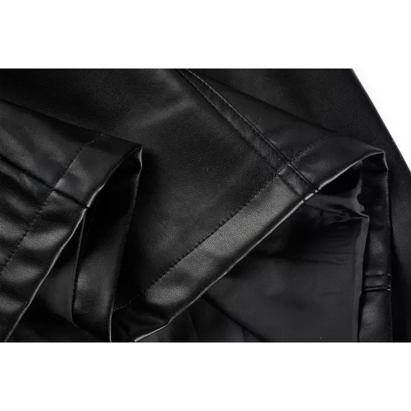 Bellivera Women Trench Coat Long Loose Jacket Faux PU Leather Oversize Classic Lapel Overcoat with Belt