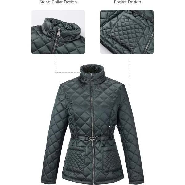Bellivera Womens Diamond Quilted Lightweight Puffer Jacket Spring and Winter Padded Coat
