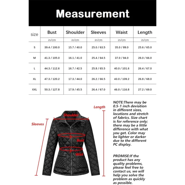 Bellivera Womens Diamond Quilted Lightweight Puffer Jacket Spring and Winter Padded Coat