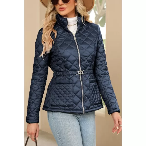 Bellivera Womens Diamond Quilted Lightweight Puffer Jacket Spring and Winter Padded Coat