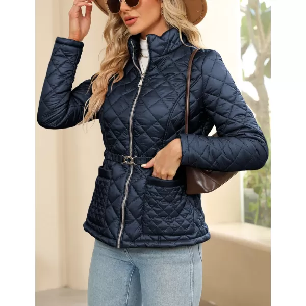 Bellivera Womens Diamond Quilted Lightweight Puffer Jacket Spring and Winter Padded Coat