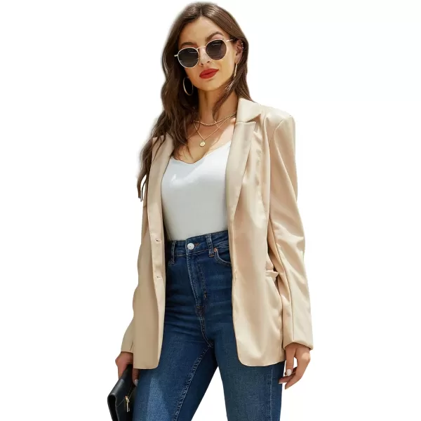 Bellivera Women's Faux Leather Blazer Jacket Oversized Long Sleeve Coat Motorcycle Vegan Pleather Outerwear