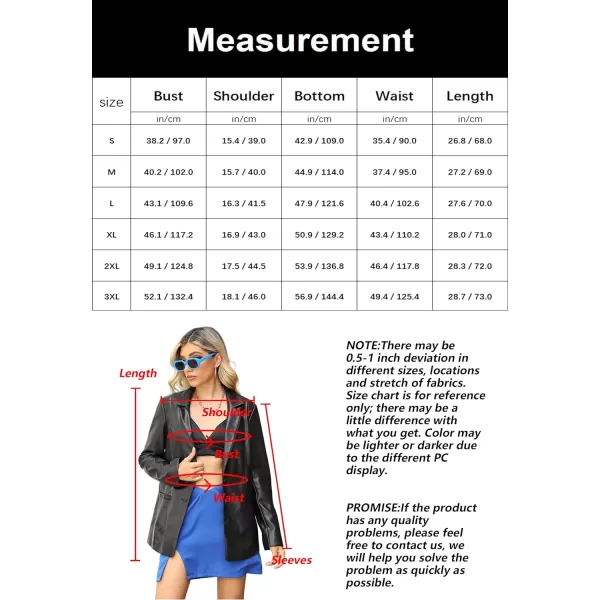 Bellivera Women's Faux Leather Blazer Jacket Oversized Long Sleeve Coat Motorcycle Vegan Pleather Outerwear