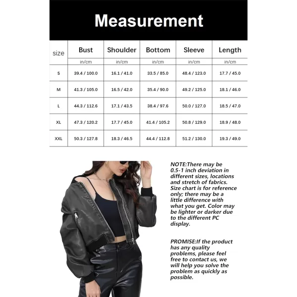 Bellivera Women's Faux Leather Jacket Bomber Casual Zip Up Coat PU Moto Bike Outwear with Pockets