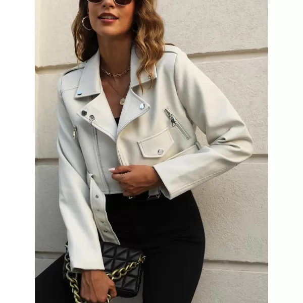 Bellivera Women's Faux Leather Jacket Bomber Casual Zip Up Coat PU Moto Bike Outwear with Pockets