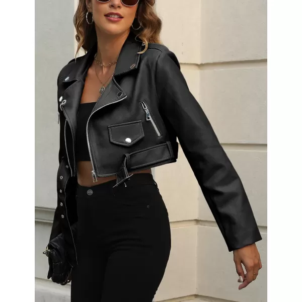 Bellivera Women's Faux Leather Jacket Bomber Casual Zip Up Coat PU Moto Bike Outwear with Pockets