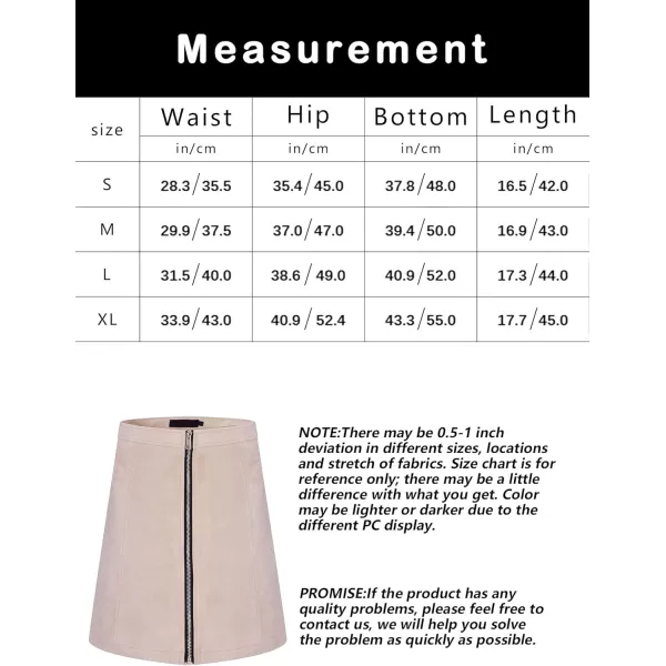 Bellivera Women's High Waist Pencil Mini A-Line Bodycon Faux Suede Solid Fall Short Basic Skirt