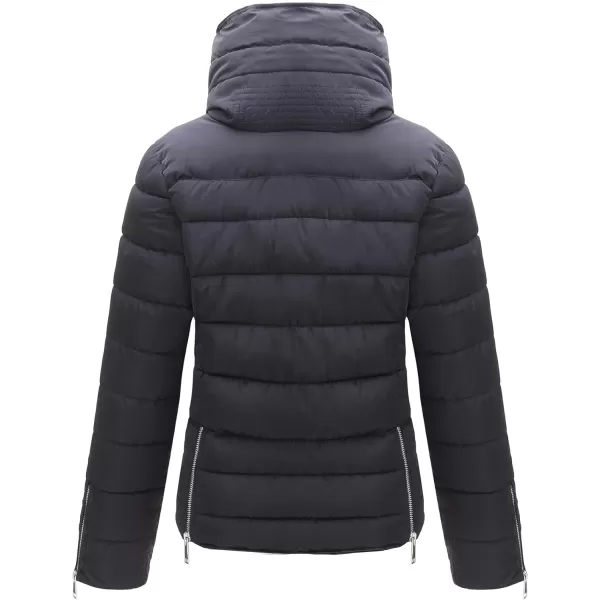 Bellivera Womens Lightweight Puffer Jacket, Winter Coats for Women Warm Quilted Bubble Padded Hood Coat with Faux Fur Collar