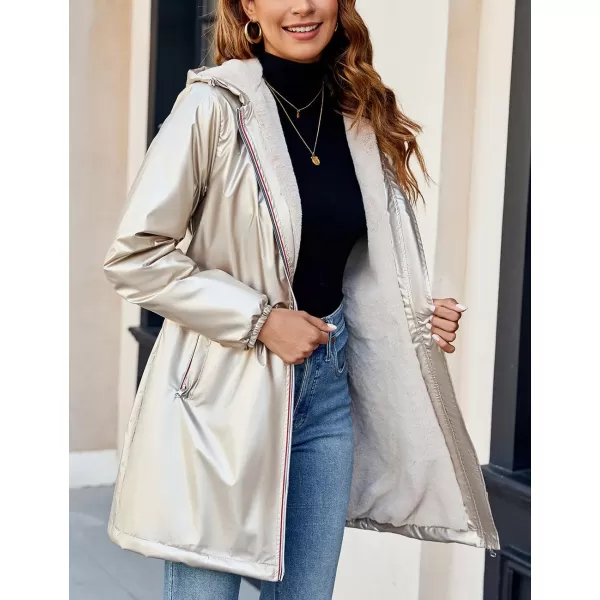 Bellivera Womens Lightweight Puffer Jacket, Winter Coats for Women Warm Quilted Bubble Padded Hood Coat with Faux Fur Collar