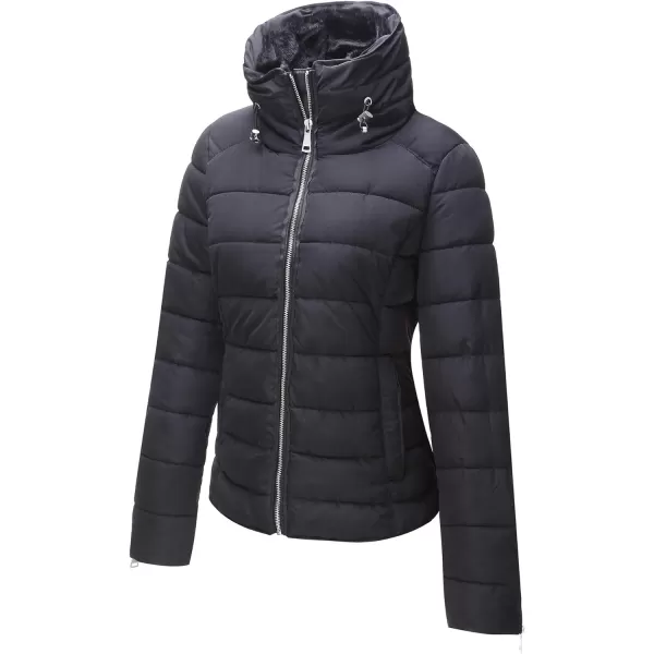 Bellivera Womens Lightweight Puffer Jacket, Winter Coats for Women Warm Quilted Bubble Padded Hood Coat with Faux Fur Collar