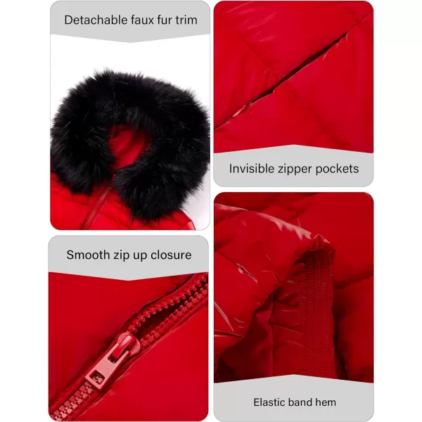 Bellivera Womens Lightweight Puffer Jacket, Winter Coats for Women Warm Quilted Bubble Padded Hood Coat with Faux Fur Collar