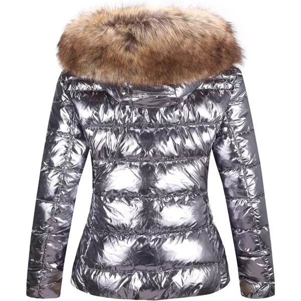 Bellivera Womens Lightweight Puffer Jacket, Winter Coats for Women Warm Quilted Bubble Padded Hood Coat with Faux Fur Collar